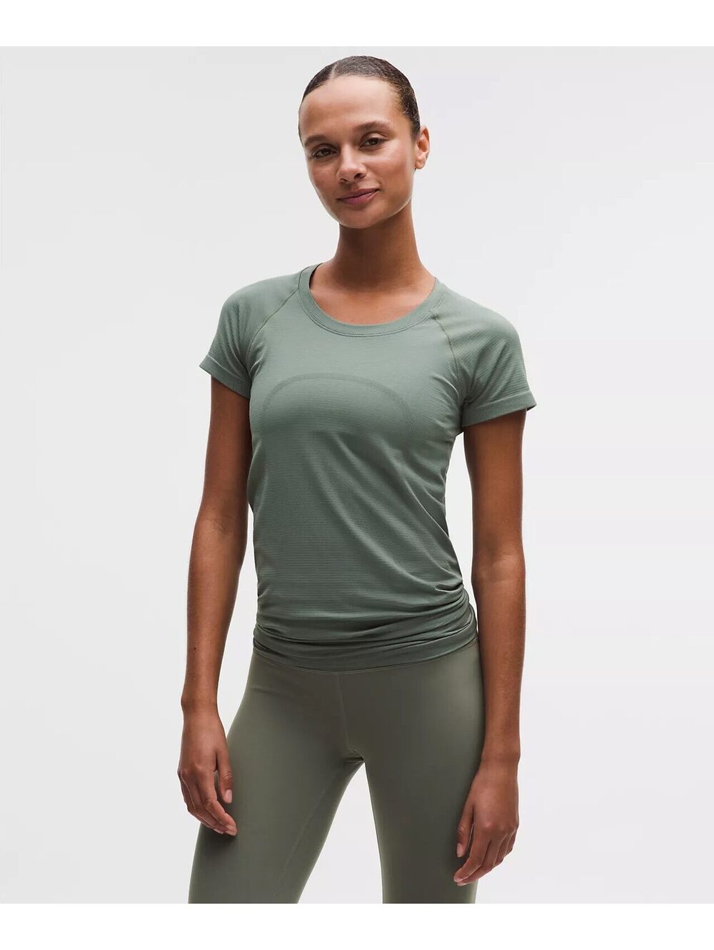 Lululemon Sage Green Short Sleeve Swiftly Tech Athletic Shirt Size 10
